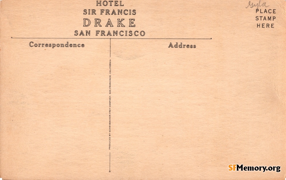 Reverse: Sir Francis Drake Hotel