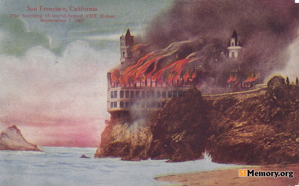 2nd Cliff House burning